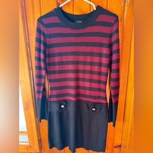 A. Byer Women's Black and Red Striped Dress‎